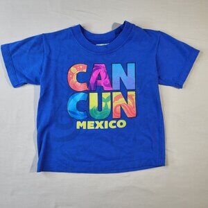 Cancun Mexico Tee Kids XL Blue Tropical Summer Shirt